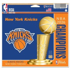 New York Knicks Wincraft 2026 NBA World Champions 5x6 Muti Use Decal