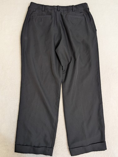 Nike Golf Pants Mens 34 X 30 Black Performance Dri Fit Straight Leg Cuffed Pleat - Picture 9 of 9
