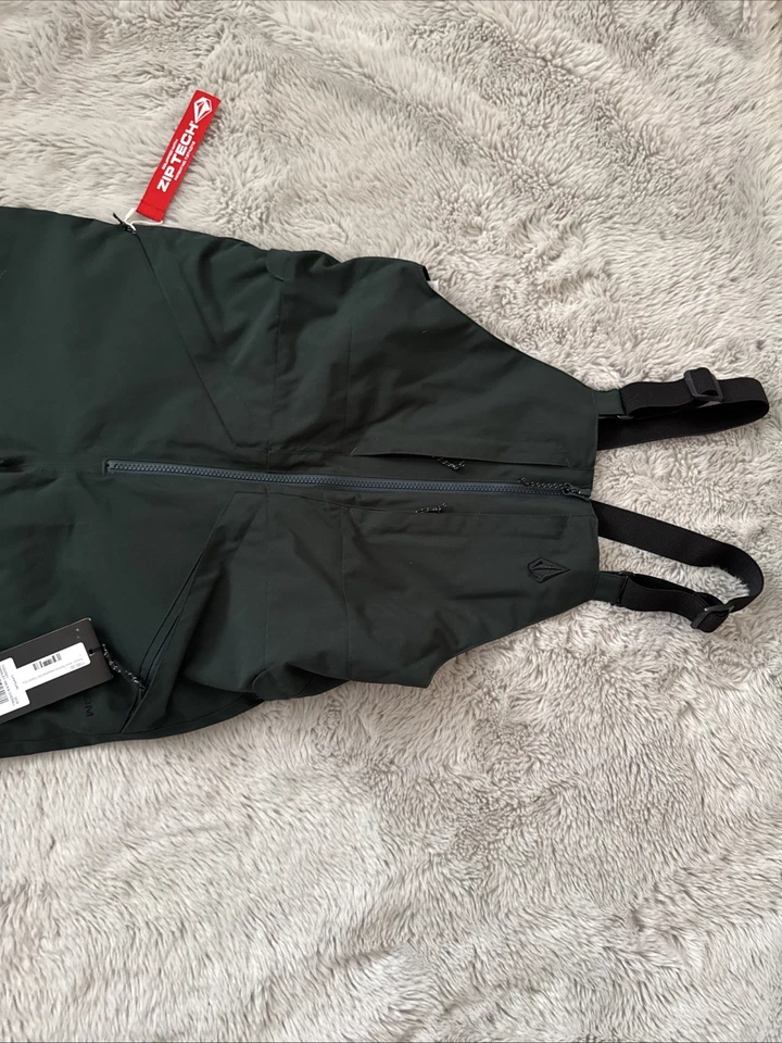 Nuevo babero Volcom BIG KIDS BARKLEY AISLADO Talla Grande Verde Escarabajo Foto 4 de 4