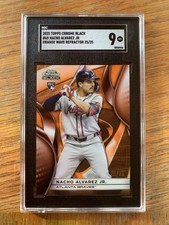 2025 topps chrome black orange wave refractor/25 Nacho Alvarez Jr. RC #65 SGC9
