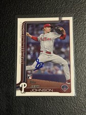 SIGNED 2025 Topps Series Two #362 Seth Johnson Philadelphia Phillies Rookie Card. rookie card picture