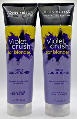 2x John Frieda Violet Crush For Blondes Purple Conditioner for Blonde Hair 8.3Oz