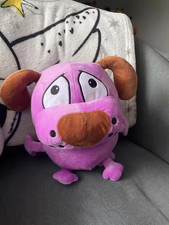 Courage Dog Cute Plush Doll Purple Animal Toy 25cm Replica Soft Cartoon Pillow
