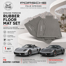 2016-2025 Porsche 718 Cayman All Weather Rubber Floor Mats In Agate Grey Color