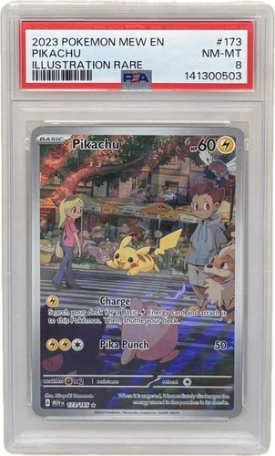 PIKACHU #173 ILLUSTRATION RARE 2023 POKEMON MEW EN SCARLET & VIOLET 151 PSA 8