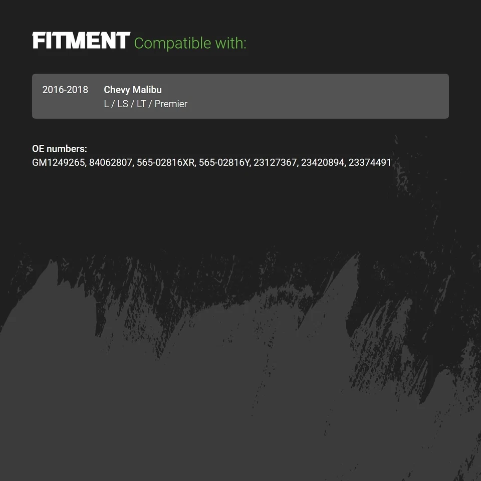 Fender Liner For Chevy Malibu 2016-2018 Passenger Side Front GM1249265 - Image 2 of 2