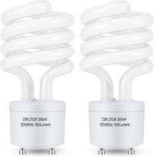 CFL Light Bulbs GU24 Base, T3 Spiral 23Watt Soft White 2700K 1600Lm