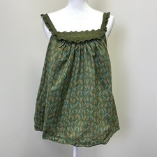 Canotta Merona Y2K Cami 20 babydoll uncinetto pizzo orlo stampa foglie contadina