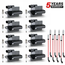 8x Ignition Coil & Spark Plug Wire For 2007 Chevrolet Silverado 3500 Classic