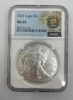 2024 - United States American Silver Eagles NGC Graded 69 - .999 Silver 1 Ozt