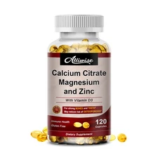 Calcium Magnesium Zinc with Vitamin D3 Strong For Bone Health Muscle Improvement