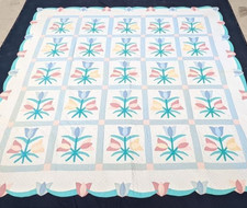 Vintage Beautiful Quilt Different Pieces Hand Woven size 86x86 inches
