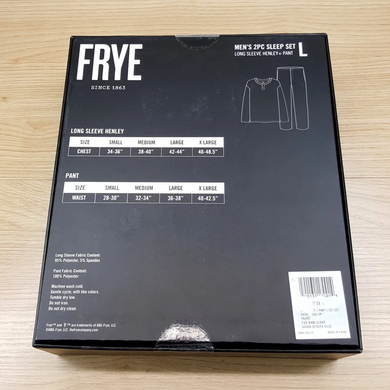 FRYE Ropa de Dormir Para Hombres Grande Taupe Carbón Térmico Henley Polar Pantalones Pijama Conjunto Foto 4 de 4
