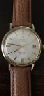 OMEGA Seamaster De Ville Automatic Date White Dial Gold Plated Brown Leather