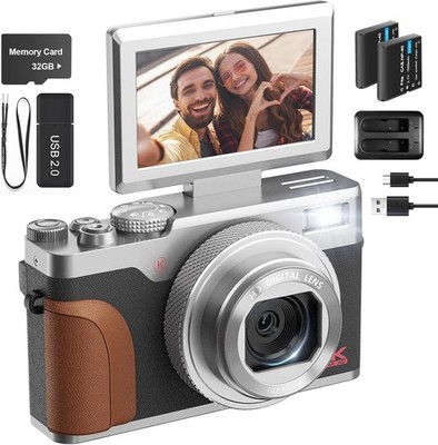 NBD Digital Camera 5K 64MP 18X 180°Flip Screen W/32GB TF For