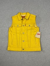 Levis Denim Vest Girls L 12-13 yrs Yellow Sleeveless Button Up Cowgirl NWT