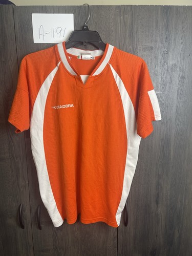 VINTAGE Orange FUTBOL JERSEY ROMA DIADORA Adult Medium
