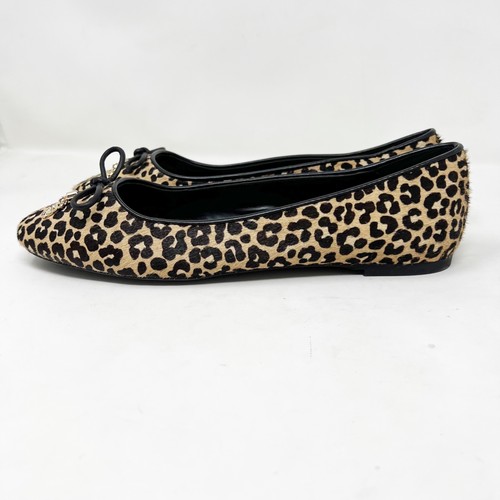 Michael Kors Damenschuhe Größe 7,5 flache Ballerinas Leder Fell schwarz beige NEU - Bild 4 von 10