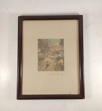 Antique Vintage Wallace Nutting Garden of Larkspur Hand Colored Photo Print