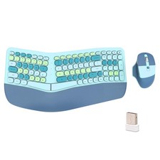 Wireless Ergonomic Keyboard and Mouse Combo with PU Wrist Rest, Carpal Tunnel...