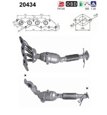 KATALYSATOR FÜR FORD MONDEO IV (BA7), FORD MONDEO IV STUFENHECK (BA7) - AS 20434