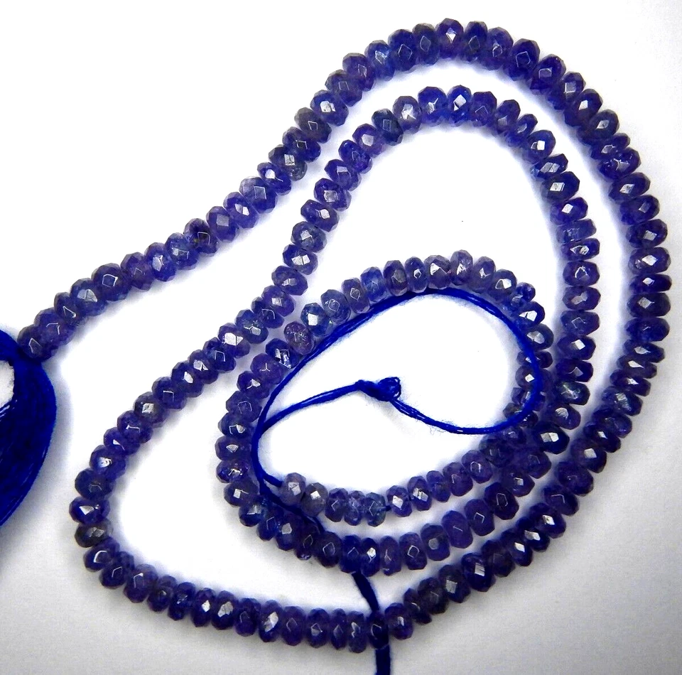 67ct BEST 16" Strand Purple Blue Natural Mined Tanzanite Faceted Beads - Image 2 of 4
