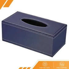 9.4x4.7x3.7" Tissue Box Cover Leather Waterproof Napkin Dispenser Blue