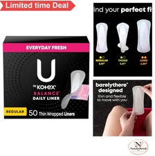 Panty Liners Light Absorbency Regular Length 50 Count Unscented Individually