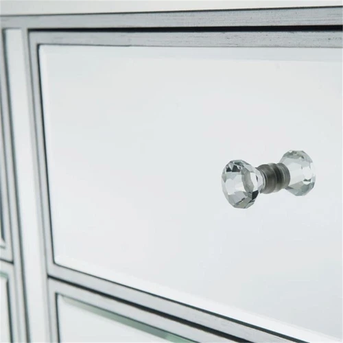 Elegant Decor Reflexion 6 Drawer 48" Mirrored Dresser in Antique Silver - Picture 12 of 12