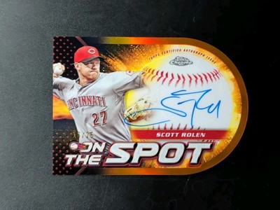 2023 Topps Chrome Scott Rolen /25 On Card Auto Die-Cut Orange Refractor #OSA-SR