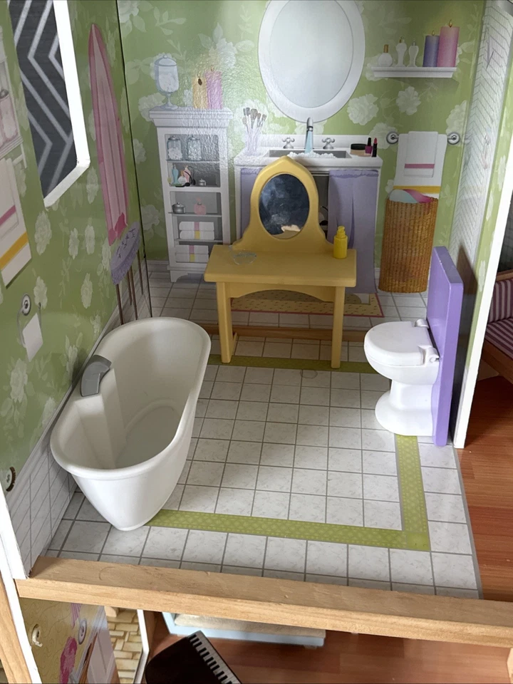 Wooden Dollhouse with Accessories - Image 3 of 4