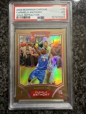 Carmelo Anthony 2008-09 Bowman Chrome #15 Gold Refractor #/50 PSA 5 HOF