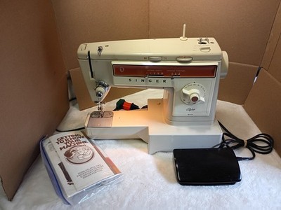 Vintage 1970s Singer Stylist 543 Sewing Machine with  Pedal, Tested  