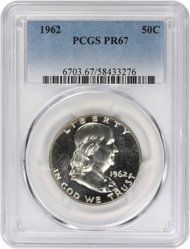 1962 Franklin Silver Half Dollar PR67 PCGS