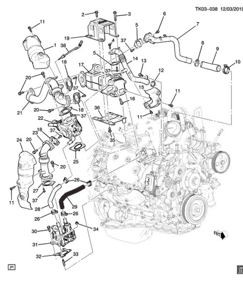 Manguera de alimentación de refrigeración de válvula EGR de recirculación de gases de escape Silverado 2500HD 3500HD Foto 2 de 4