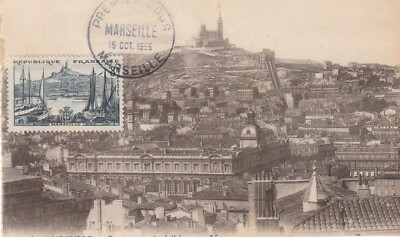 MAXIMUMKARTE 1. TAG MARSEILLE - N.D. DE LA GUARD 15.10.1955