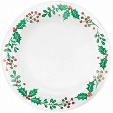 Christmas Holly Plastic Plates Multi Pack 10.5 and 7.5 inch 20 Per Pack