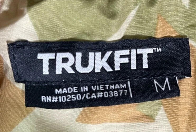 TRUKFIT Mens Button Front Lightweight Vest Coat Jacket Beige Medium Camo Pockets - Image 4 of 4