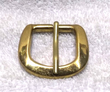 Gold Color Solid Brass Small Replacement Belt Buckle Good Usable Shape