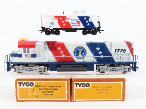 HO Scale TYCO 244:1800 "Spirt of '76" ALCO C430 Diesel Locomotive & Caboose Set