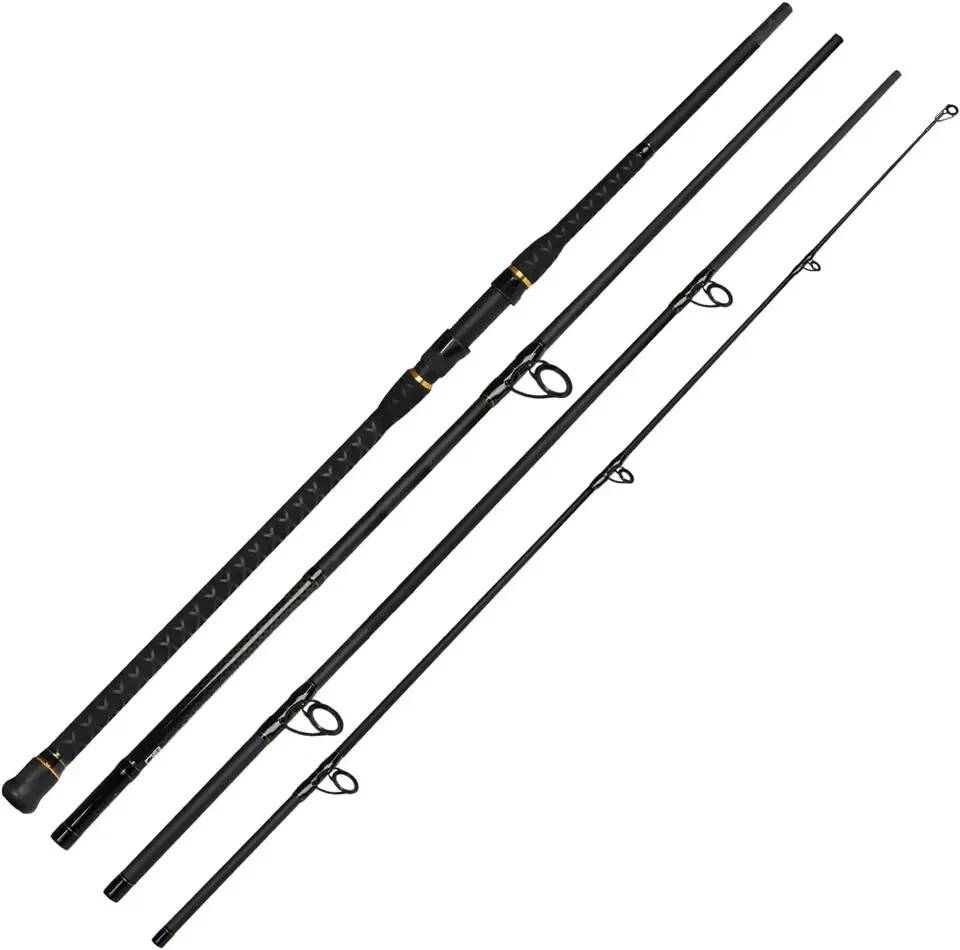 Surf Spinning Rod 2PC/4PC Solid Carbon Fiber Travel Fishing Pole 9/10/11/12/15FT - Image 2 of 4