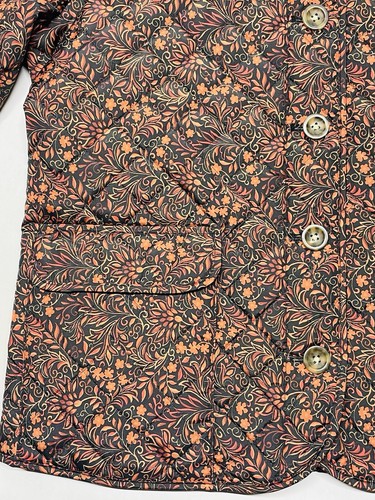 Ditzy Floral Artsy Quilted Puffer Button Up Jacket Womens M Boho Grandma Spring - Picture 5 of 7
