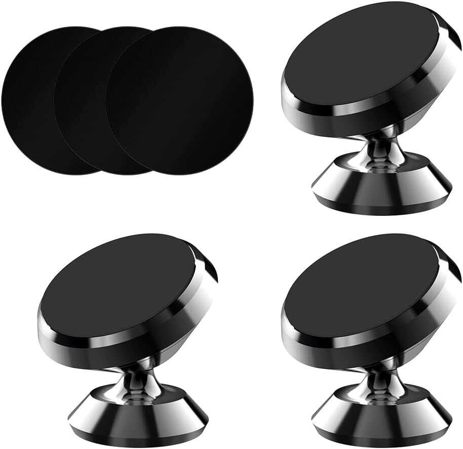 3 Pack Magnetic Phone Car Mount with Black Metal Plates Car Sturdy Stick on