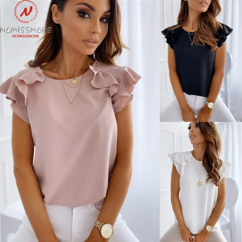 BluSas De Mujer CAmisas Moda Blusa ElegAnte Casual Manga Corta