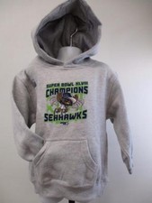 New Seattle Seahawks Kids Sizes S-M-L 4-5/6-7 Gray Superbowl Champion Hoodie