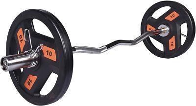 Exersci Premium 2'' EZ Curl Langhantel mit 2 x GRATIS Federhalsbändern