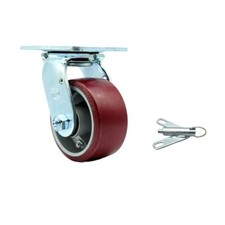 4 Inch SS Poly on Aluminum Swivel Caster with Delrin Bearing and Swivel Lock SCC