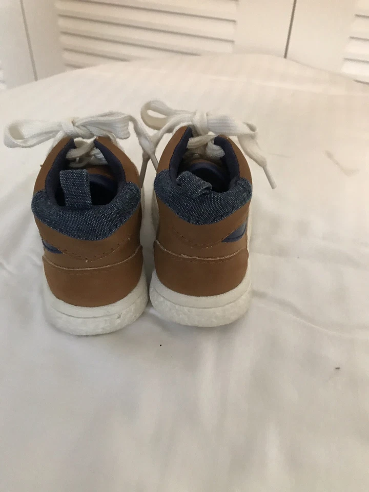 复古 Toys R Us Truly Scrumpious 婴儿靴 5 码高帮棕色蓝色 — 第 4/4 张图片