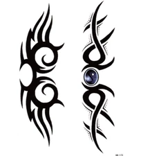 Temporary Large Realistic Tribal Black Tattoos Art Arm Chest Body Sticker HB173