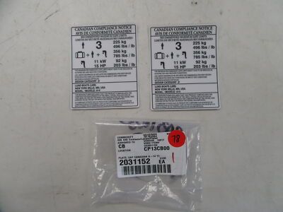 LUND A14 CANADIAN COMPLIANCE NOTICE DECAL PAIR (2) 2031152 WHITE & BLACK BOAT